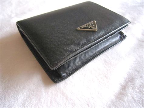 prada saffiano triangle bifold wallet with money clip|Black Saffiano Leather Wallet .